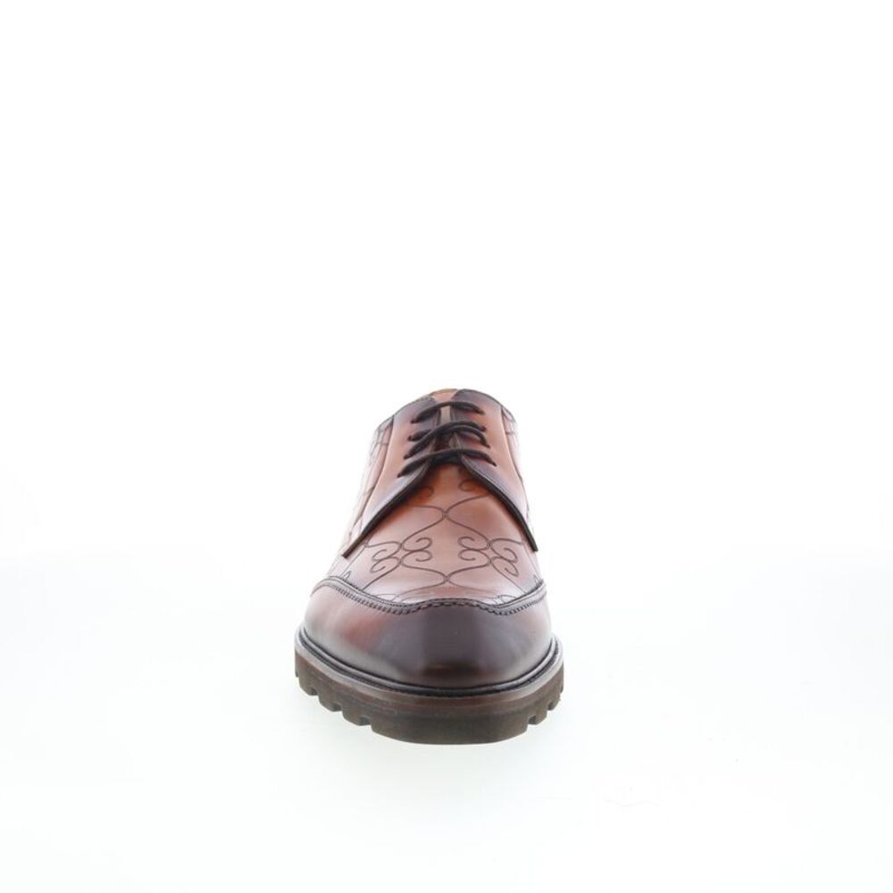 Mezlan Mens Laser Print Derby Brown Shoes (NWT) - Picture 2 of 4